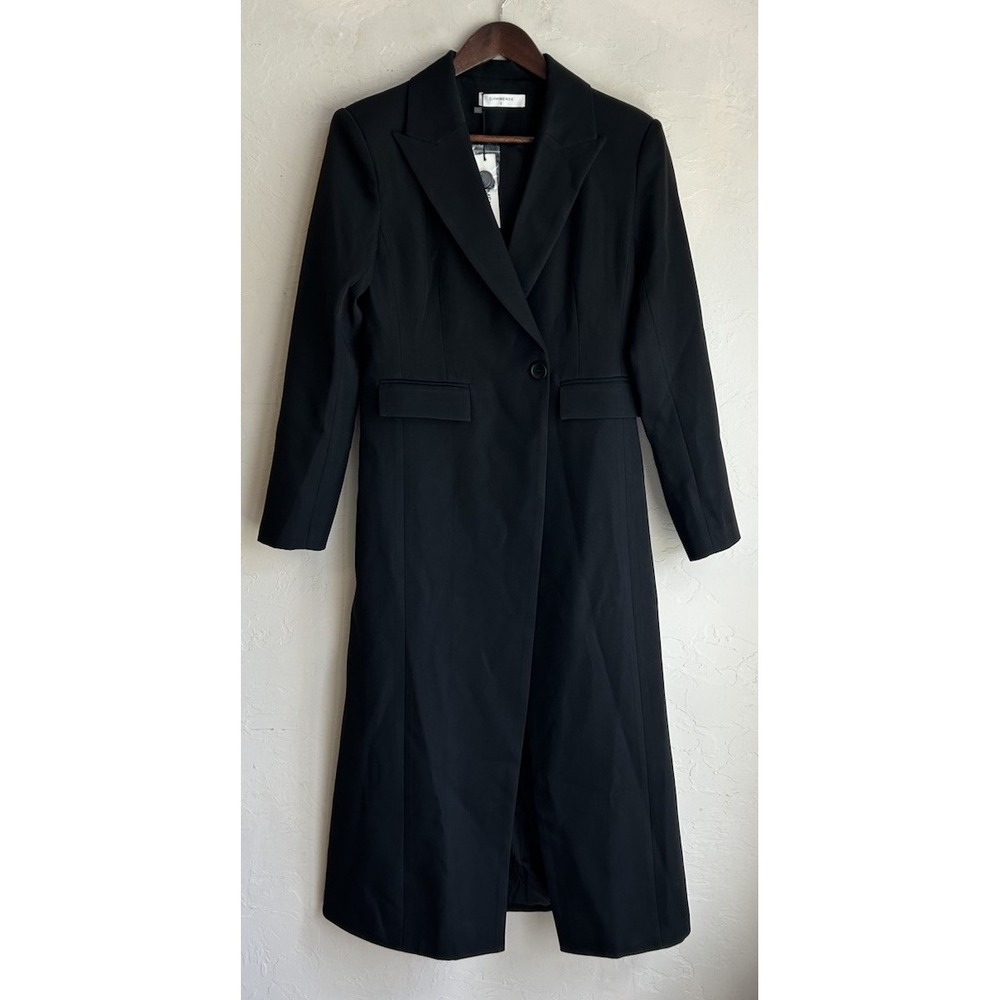 Commense Blazer Coat S NWT Black Overcoat Long Minimalist Gothic Full Length